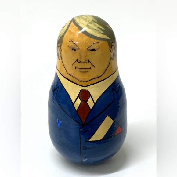 Early 1990s Vintage Artisan Hand Crafted Matryoshka Style Boris Yeltsin Weeble - Picture 2 of 16
